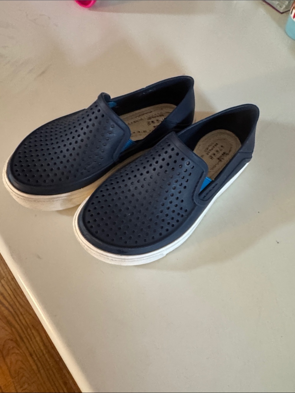 CROCS Kids Navy Blue Slip-On Perforated Sneakers